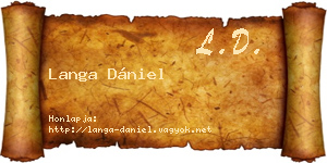 Langa Dániel névjegykártya